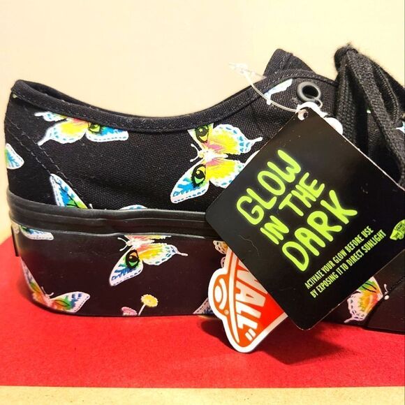 NIB Vans "Morph Blackout" Glow In The Dark 2" Sole Skate Sneakers Sz.7.5 Ltd. Ed - Picture 2 of 9